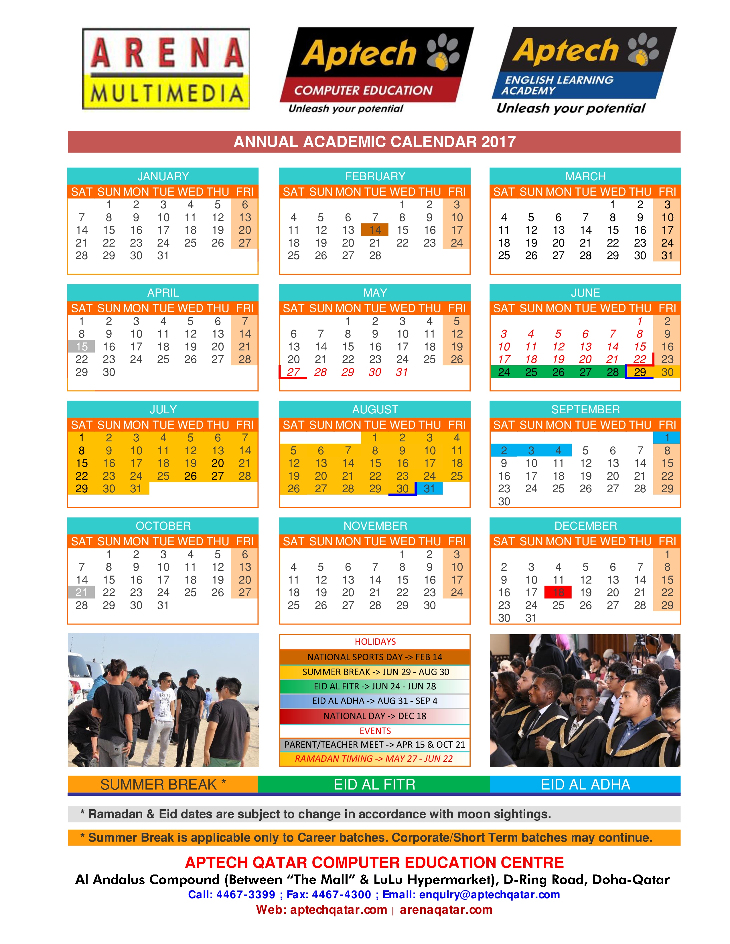 Annual Academic Calendar main image