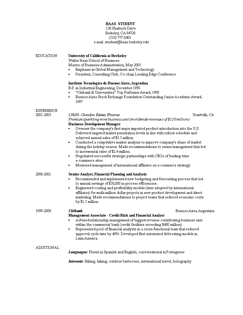 Basic Student Resume main image