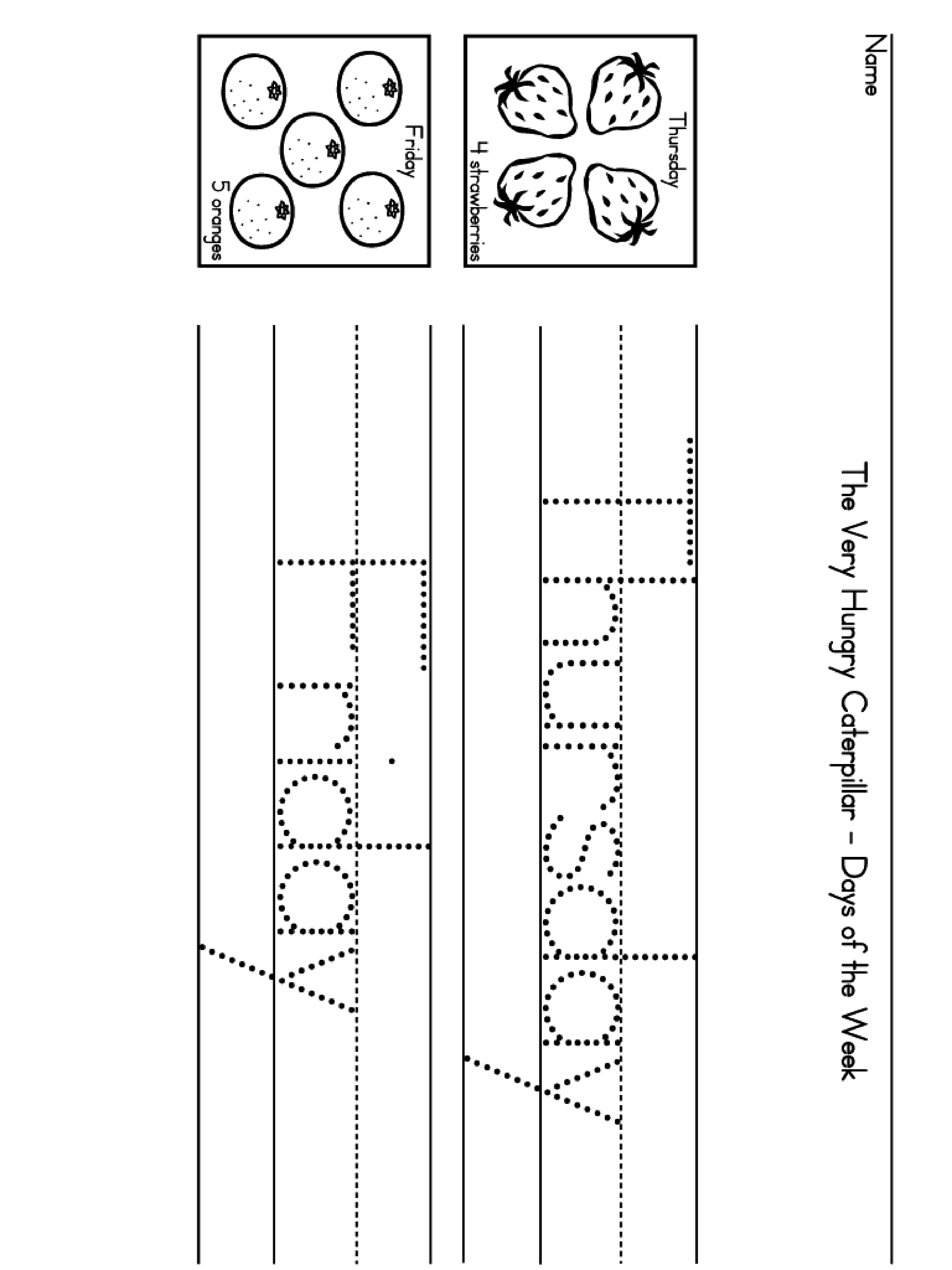 learn to write thursday friday template