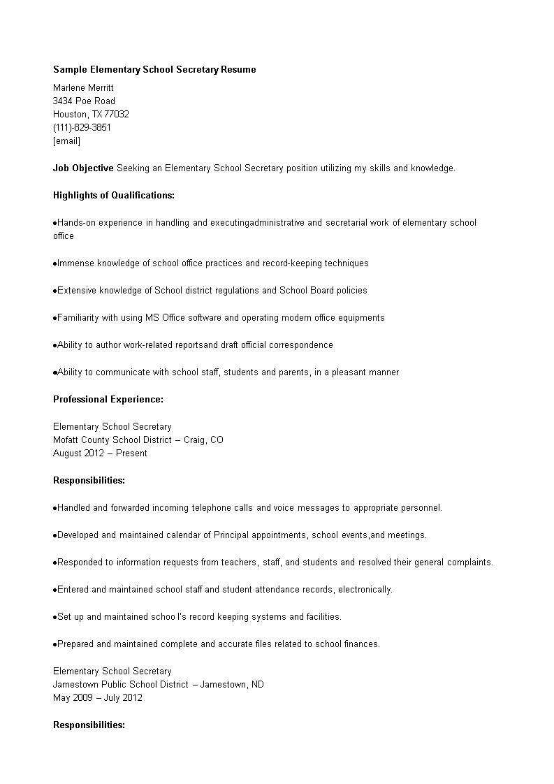 School Resume main image