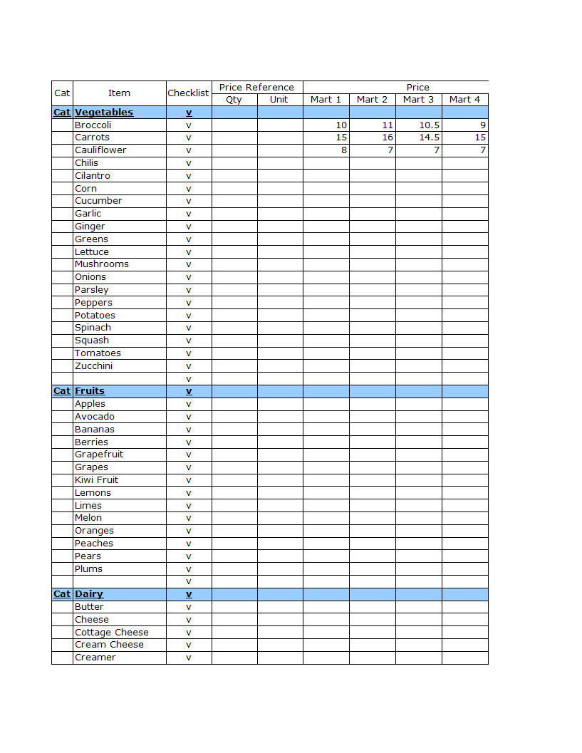 grocery list example plantilla imagen principal