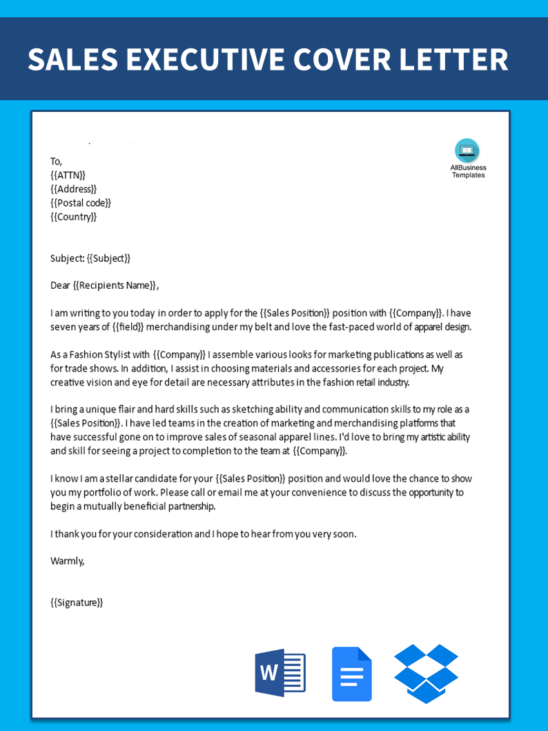 Kostenloses Sales Executive Job Application Letter kostenloses-sales-executive-job-application-letter