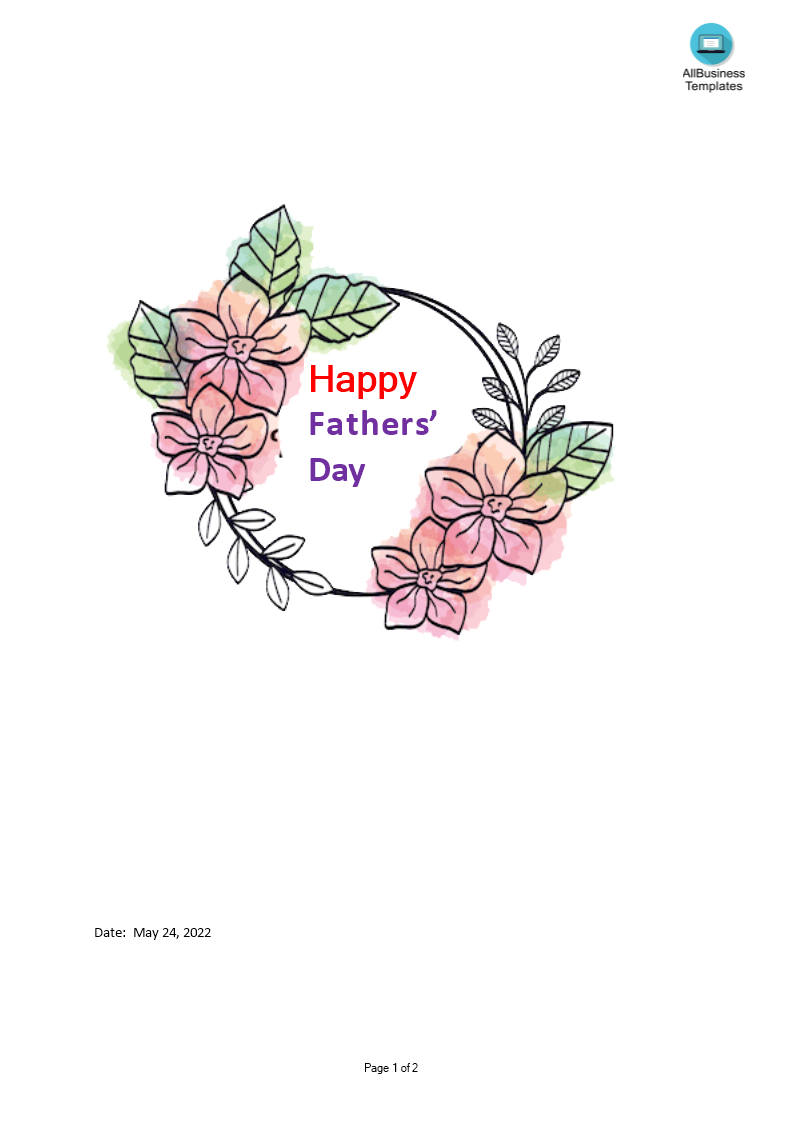fathers day card Hauptschablonenbild
