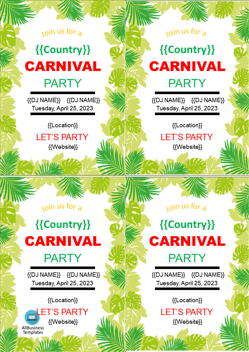 carnival flyer template voorbeeld afbeelding 
