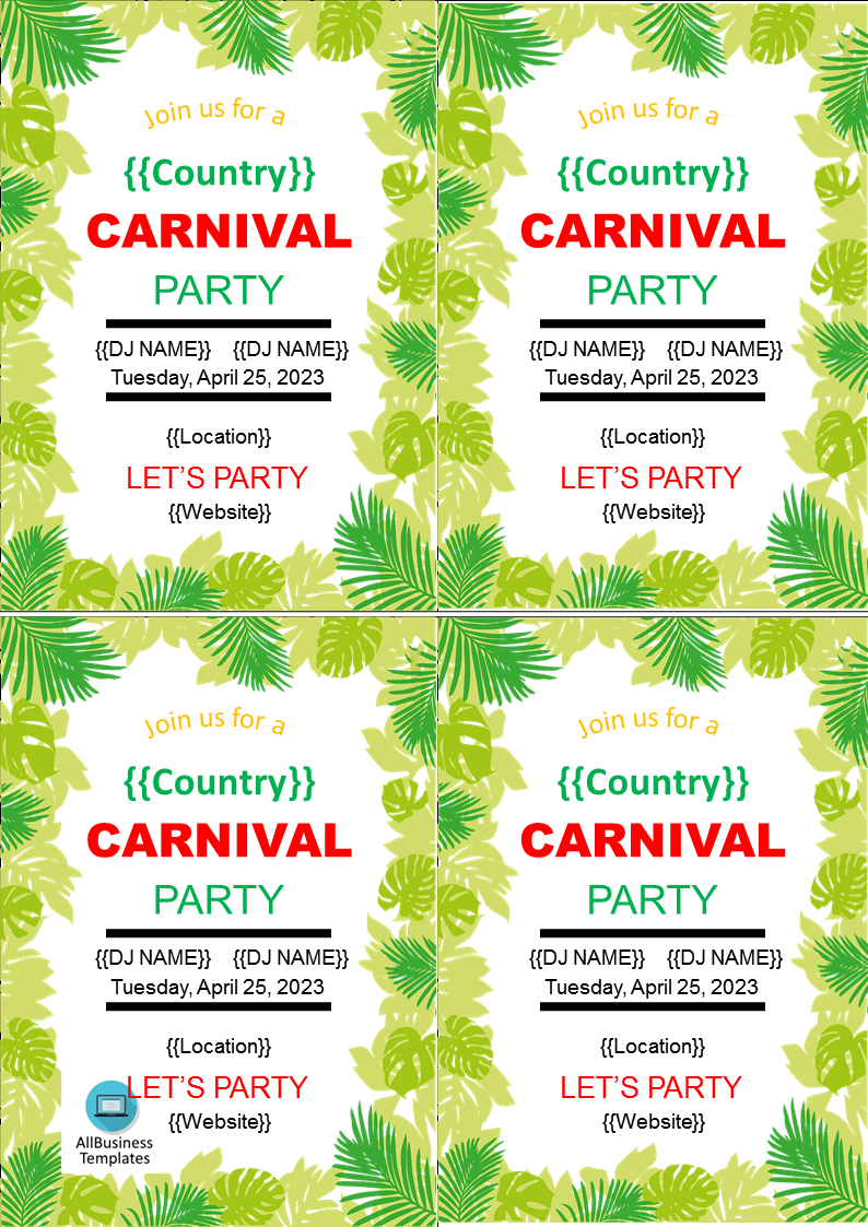 carnival flyer template Hauptschablonenbild