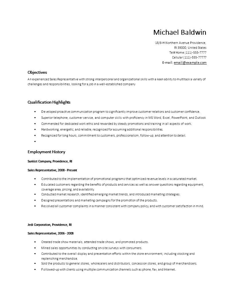 entry level sales assistant resume plantilla imagen principal