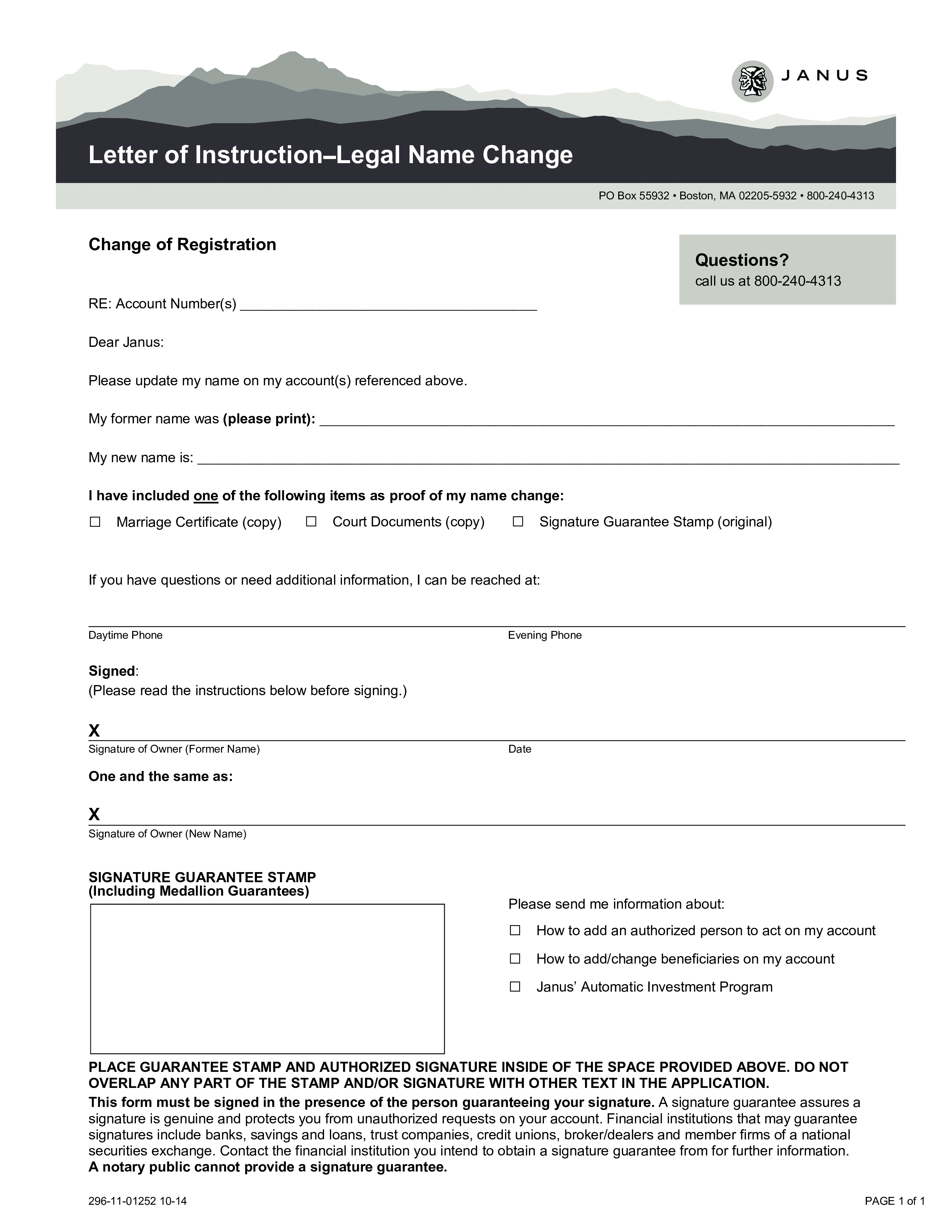 Kostenloses Letter Of Instruction For Legal Name Change In Letter Of Instruction Template
