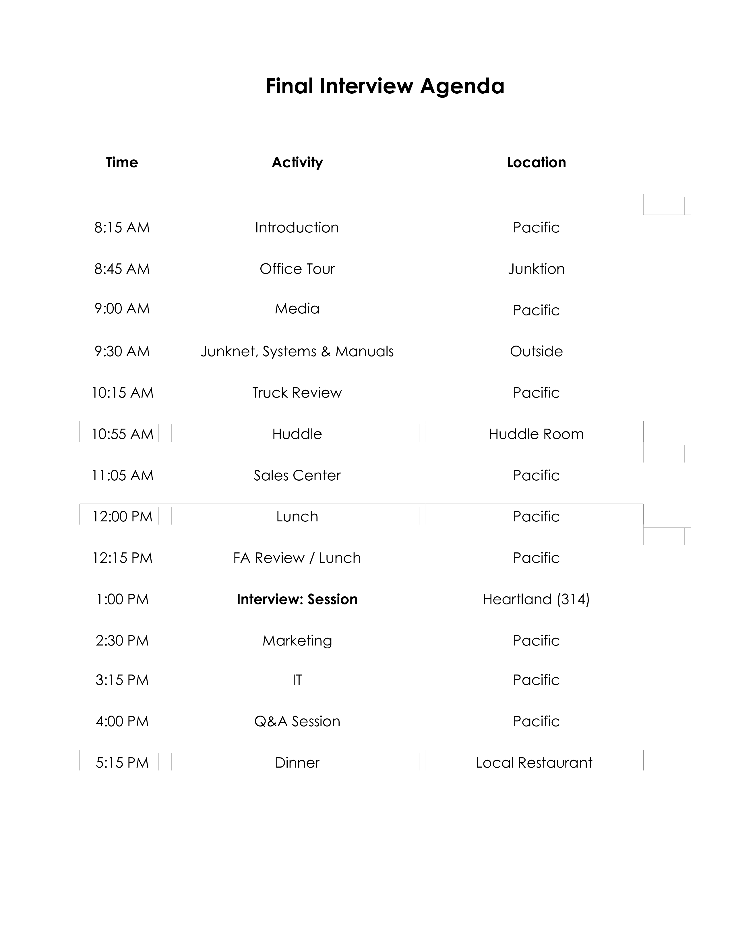 Final Interview Agenda template main image