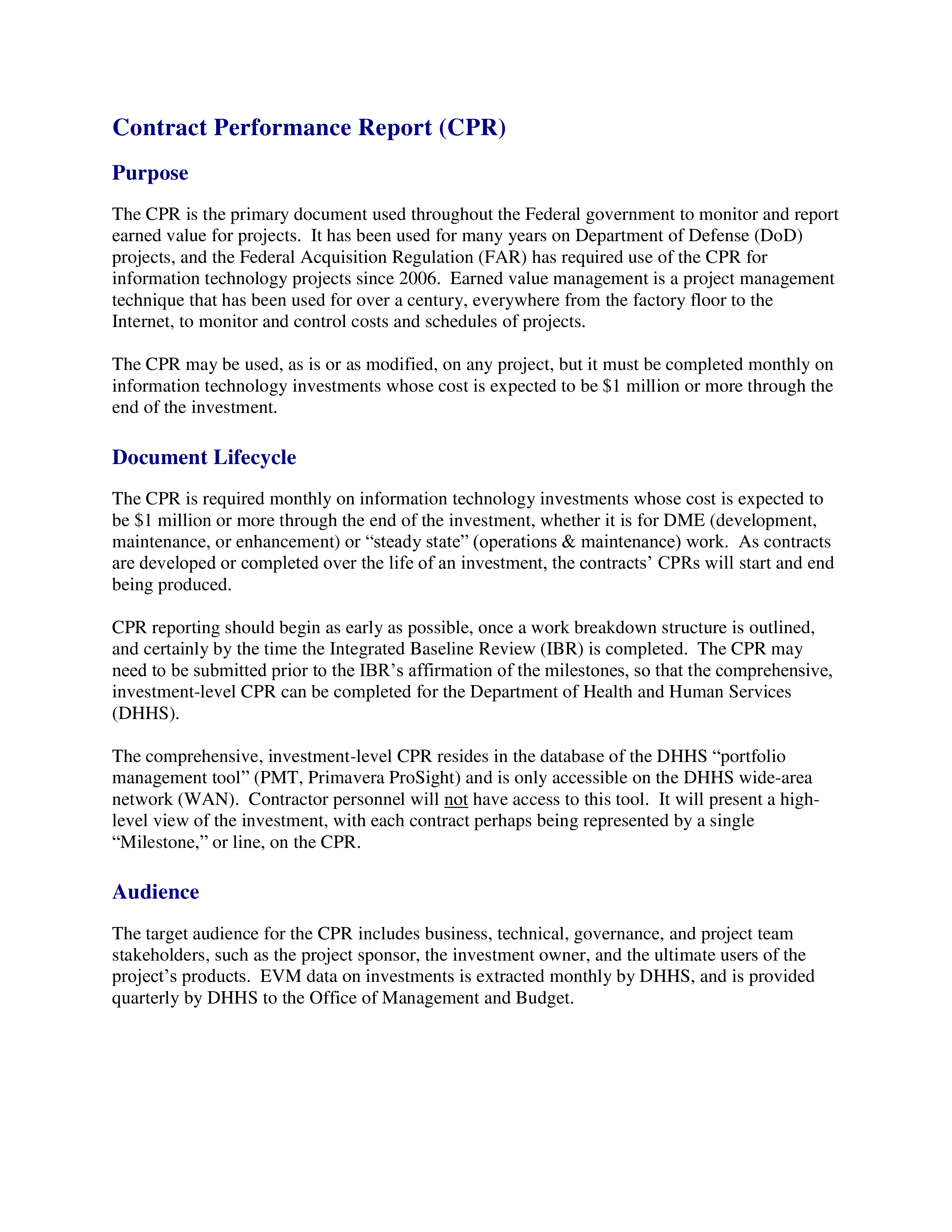 contract performance modèles