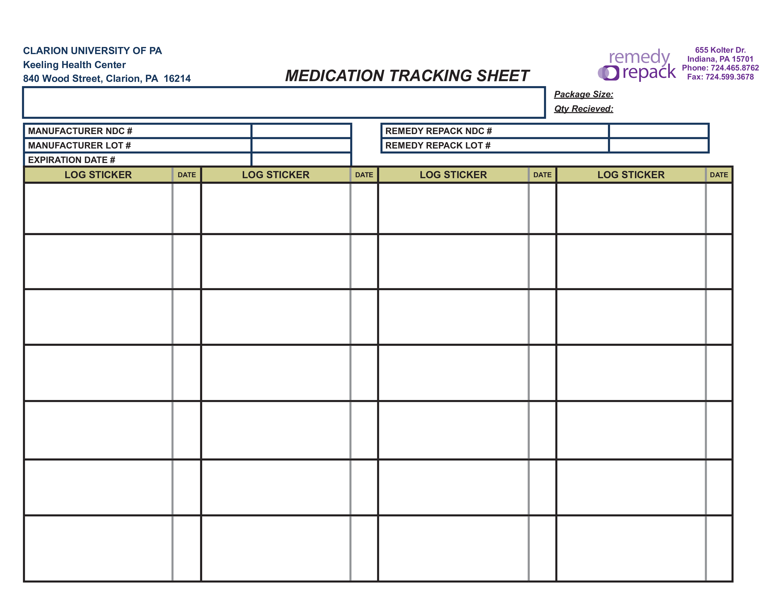 medication tracking modèles