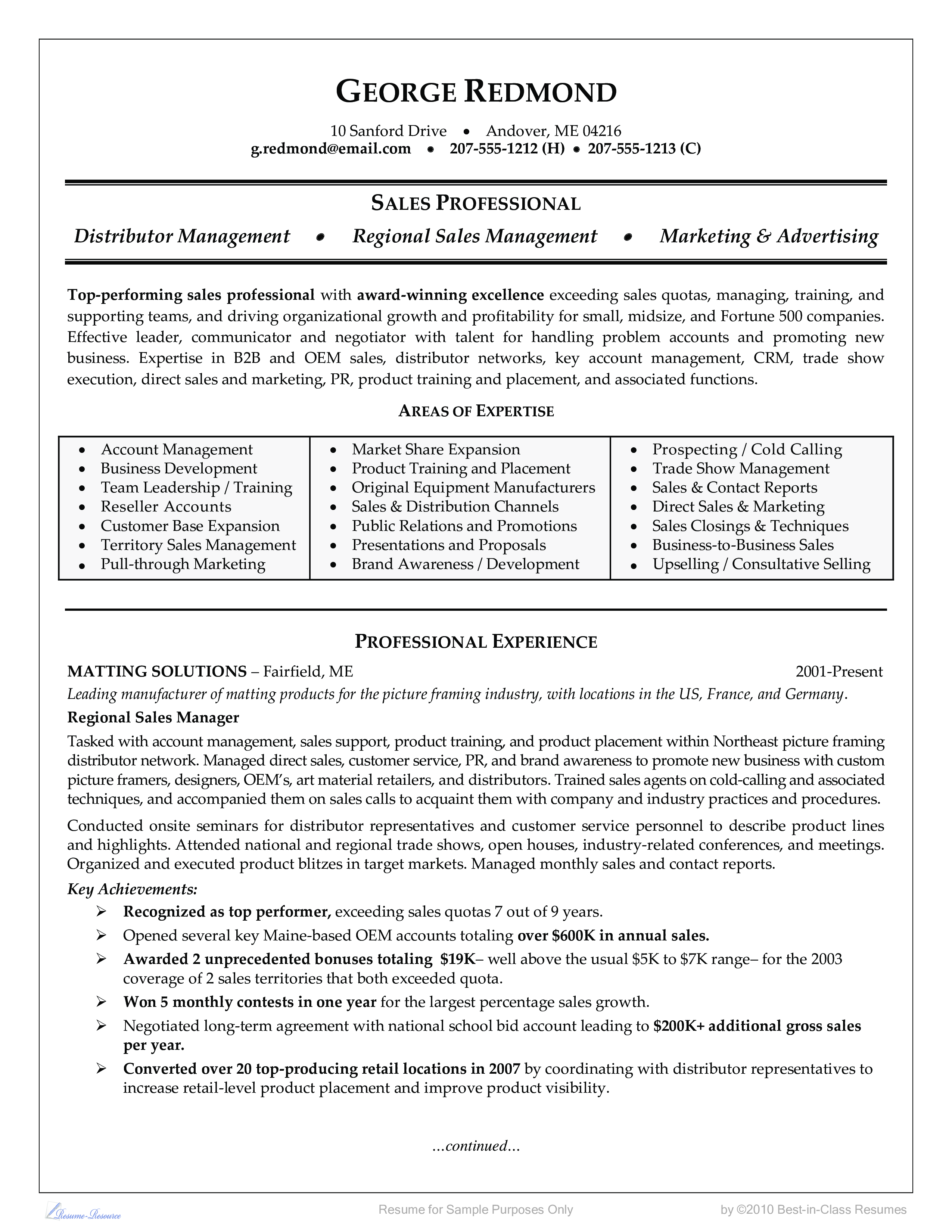 business sales resume sample  templates at