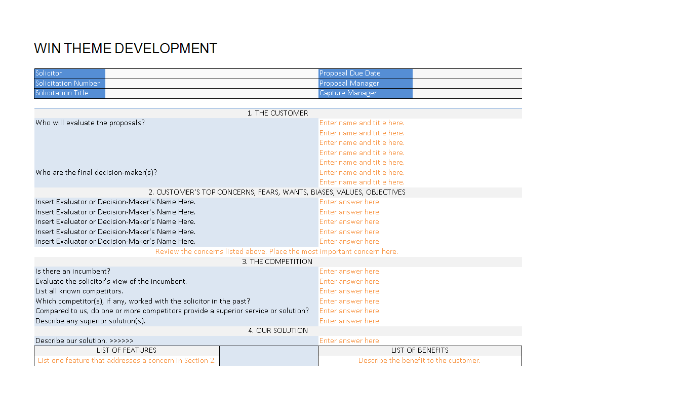 Win Theme Development Worksheet main image