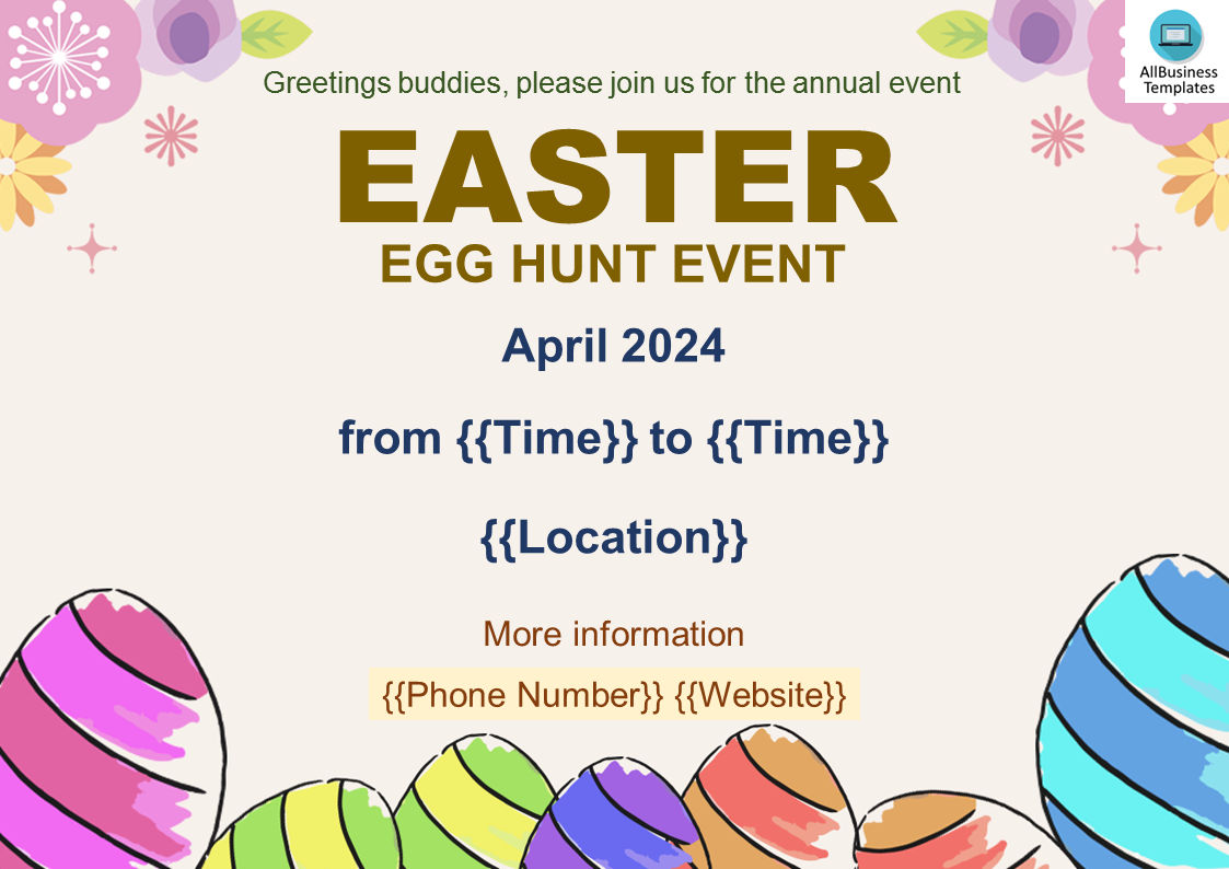 easter egg hunt flyer plantilla imagen principal