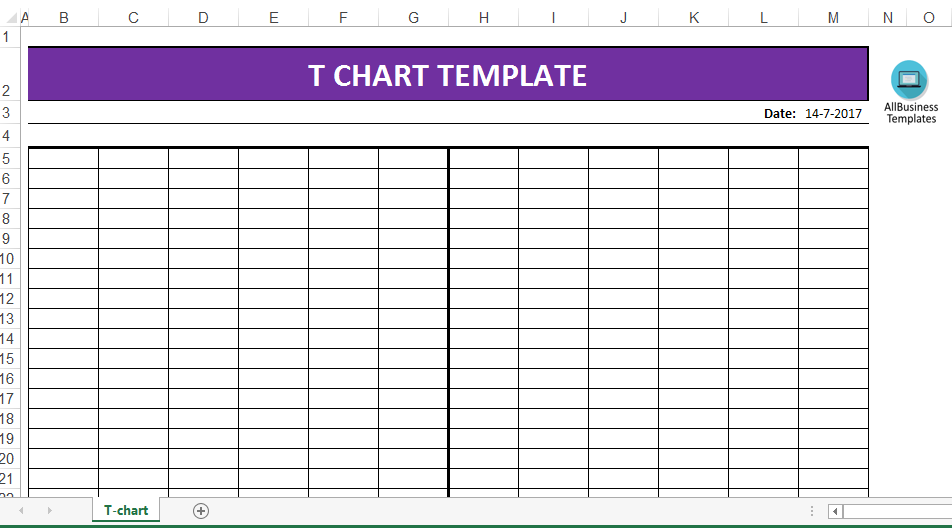 t chart excel template template
