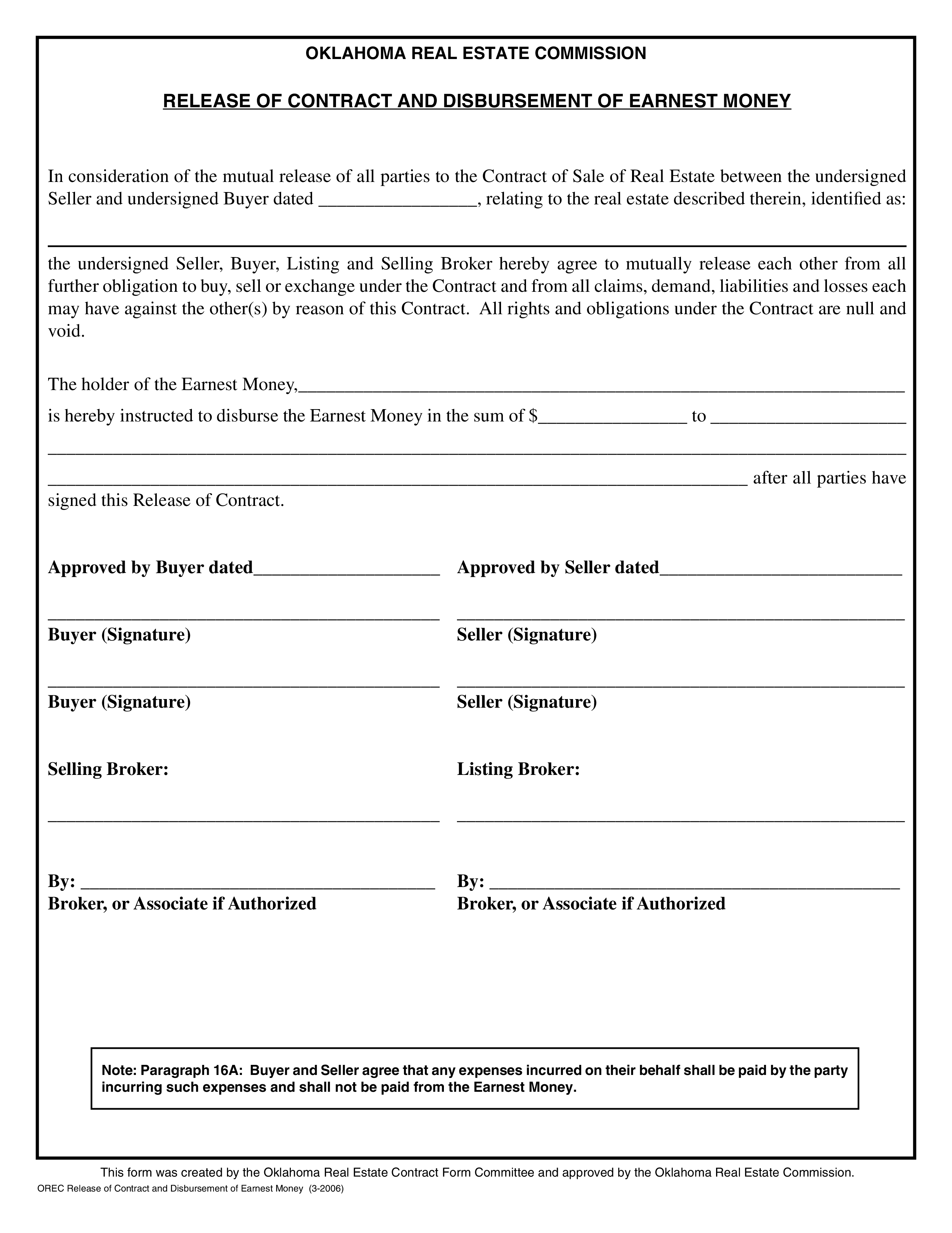 real estate contract release form Hauptschablonenbild