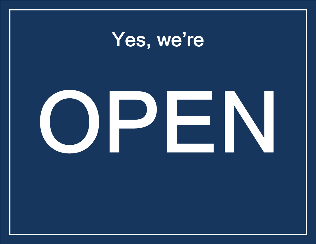 Yes, we're open sign template main image