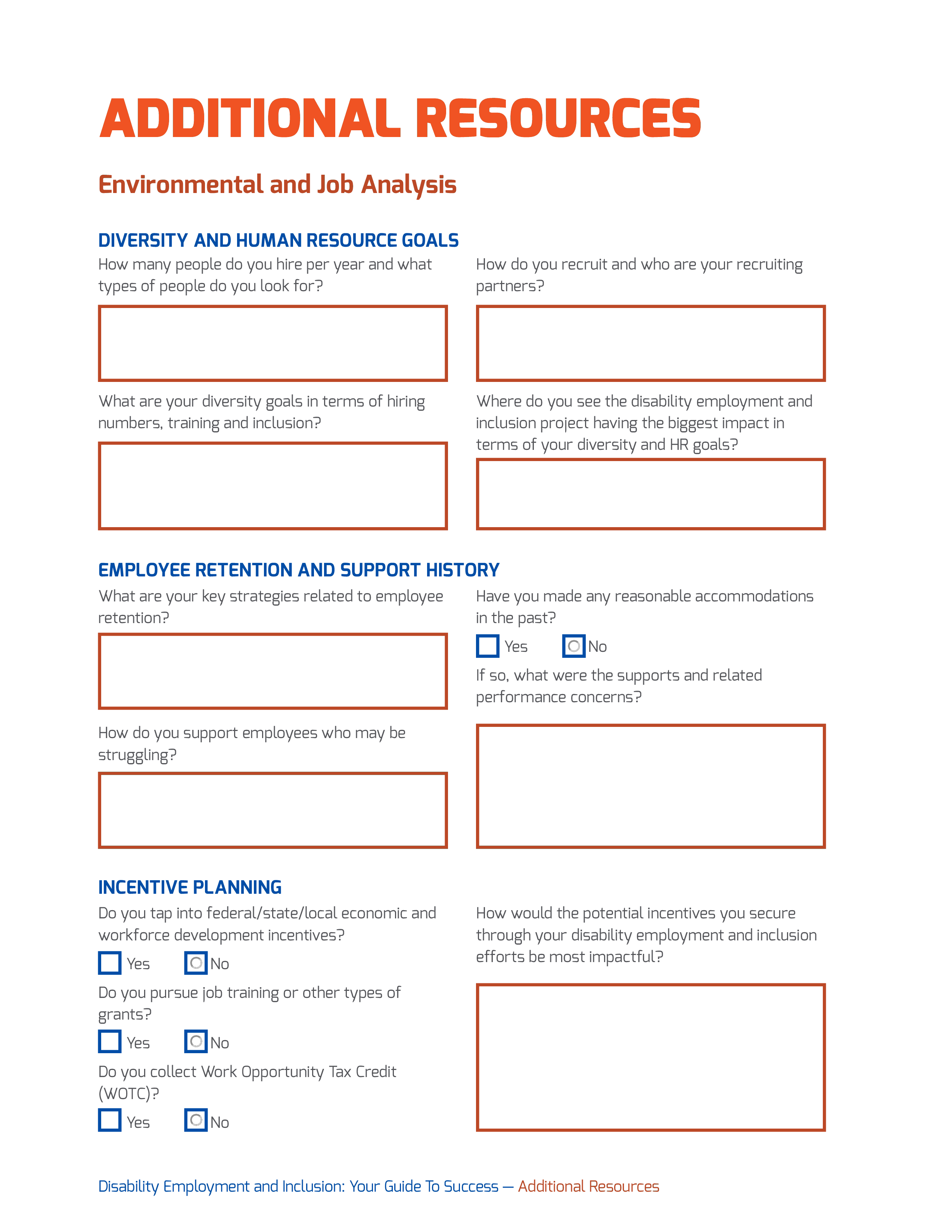 workplace environment and job analysis form voorbeeld afbeelding 