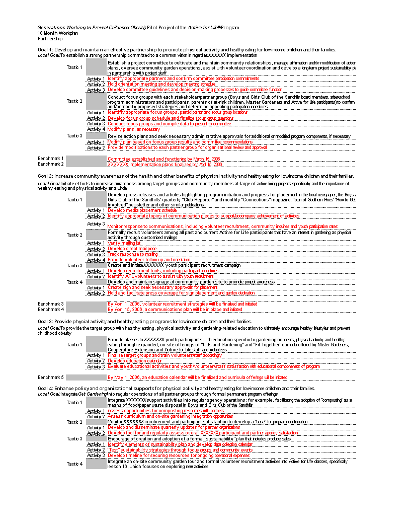 sample work plan excel Hauptschablonenbild