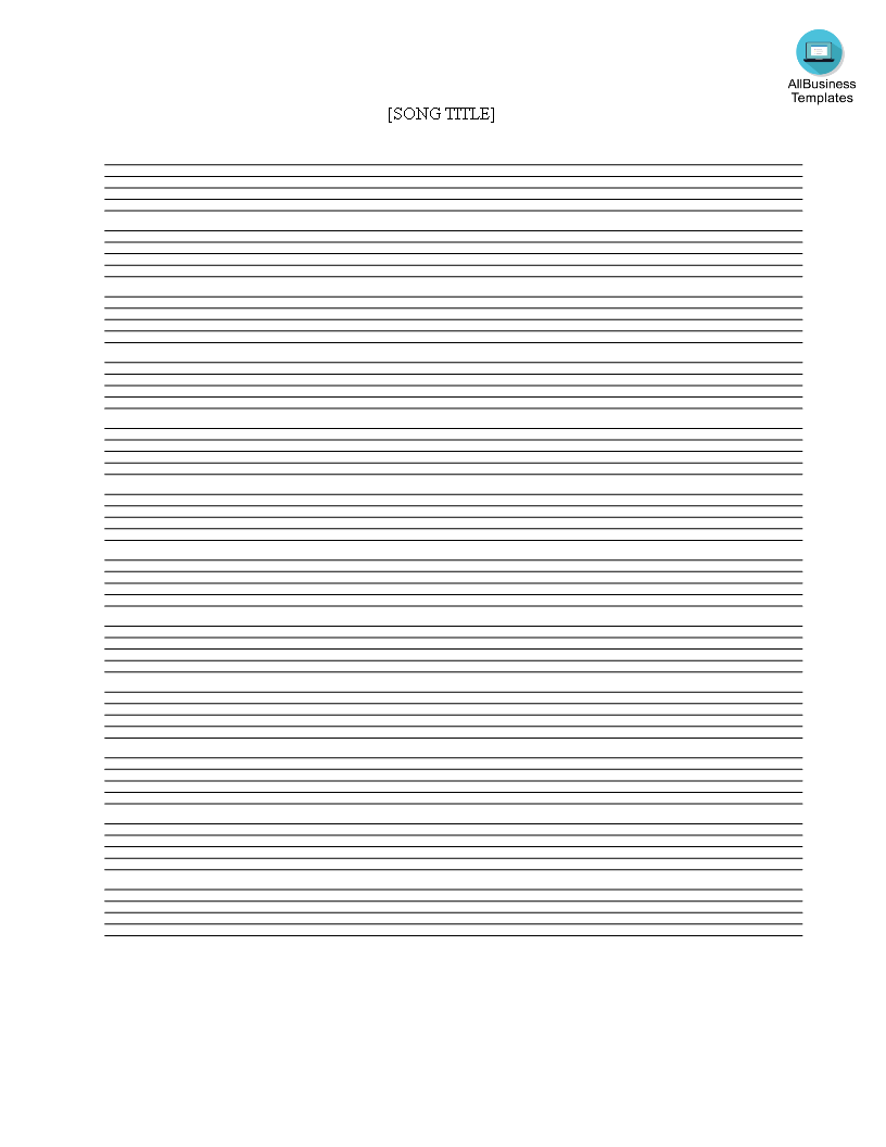 Free printable Music Staff Sheet 12 lines main image