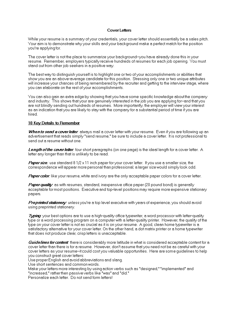 Email Cover Letter template main image