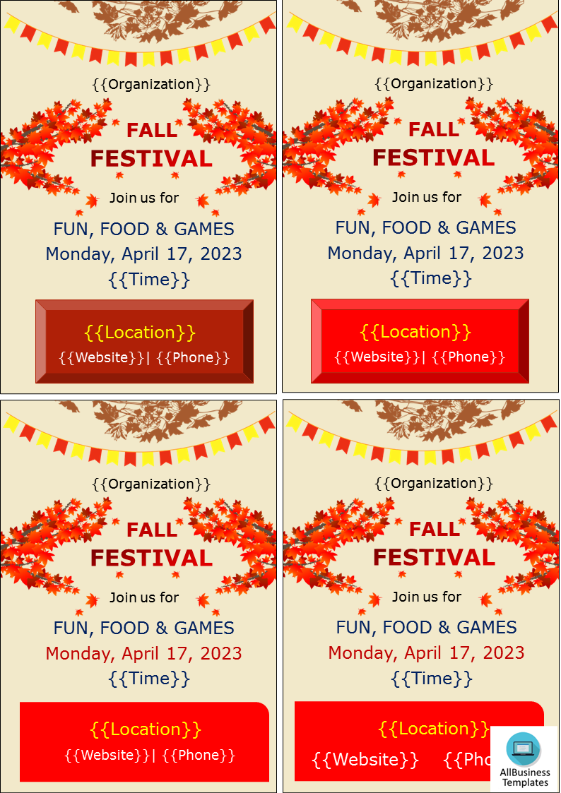 fall festival pamphlet template