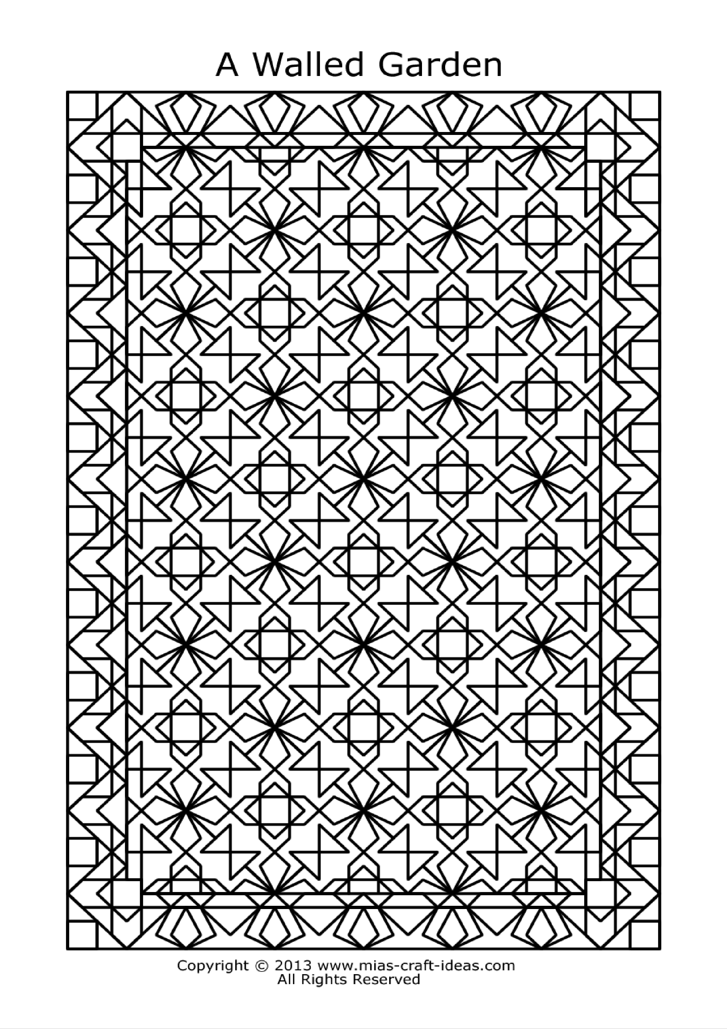 Geometric Lines Coloring Page main image