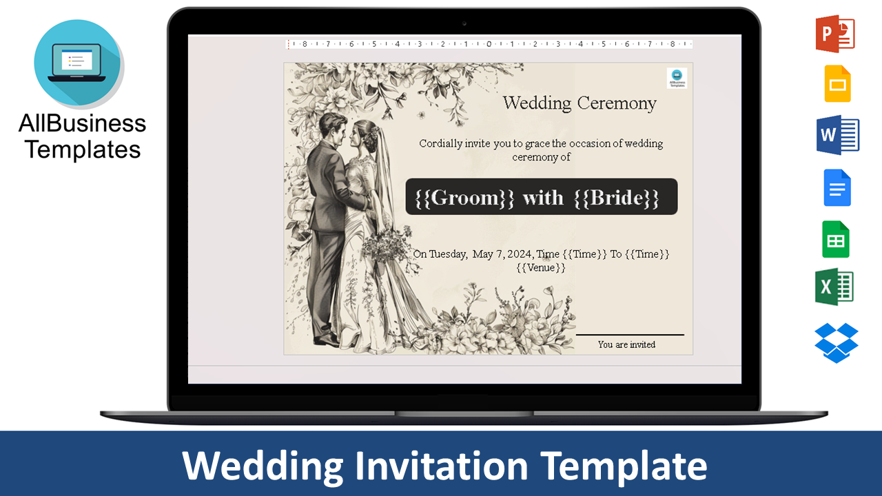 wedding invitation template voorbeeld afbeelding 