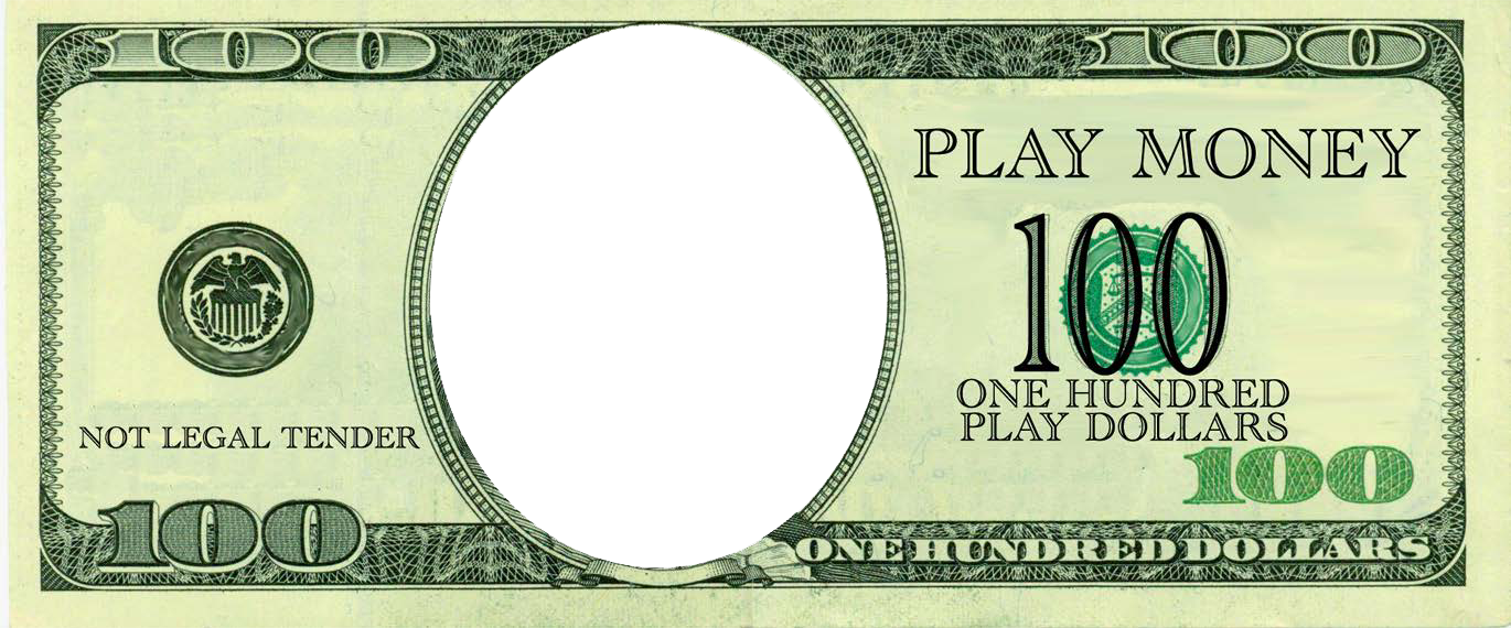 100 dollars play money Hauptschablonenbild