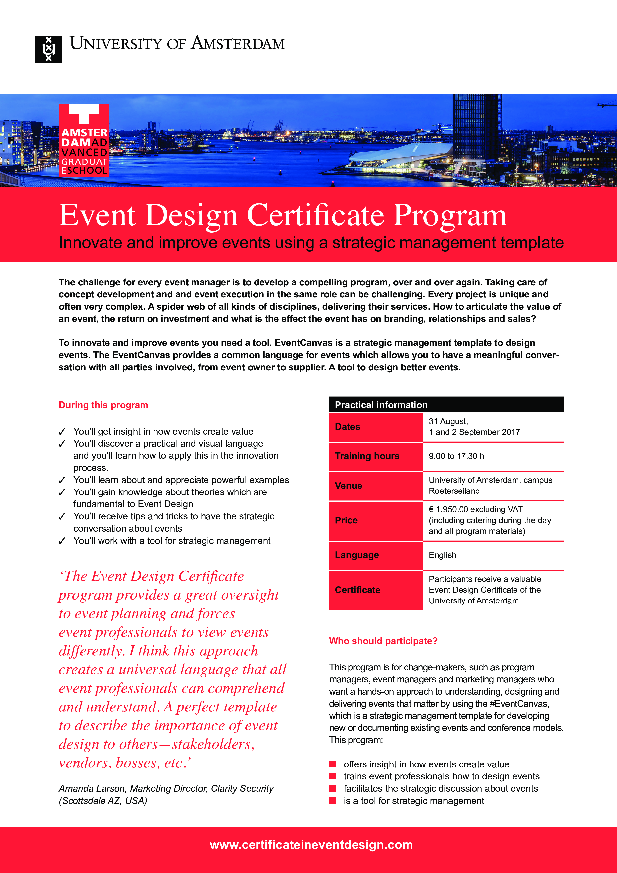 event design certificate program Hauptschablonenbild