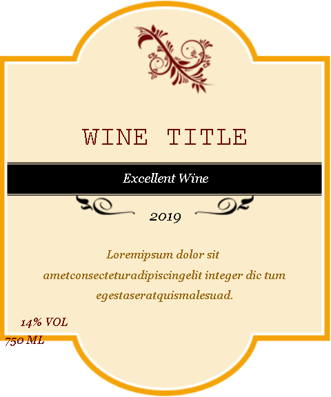 wine label word format modèles