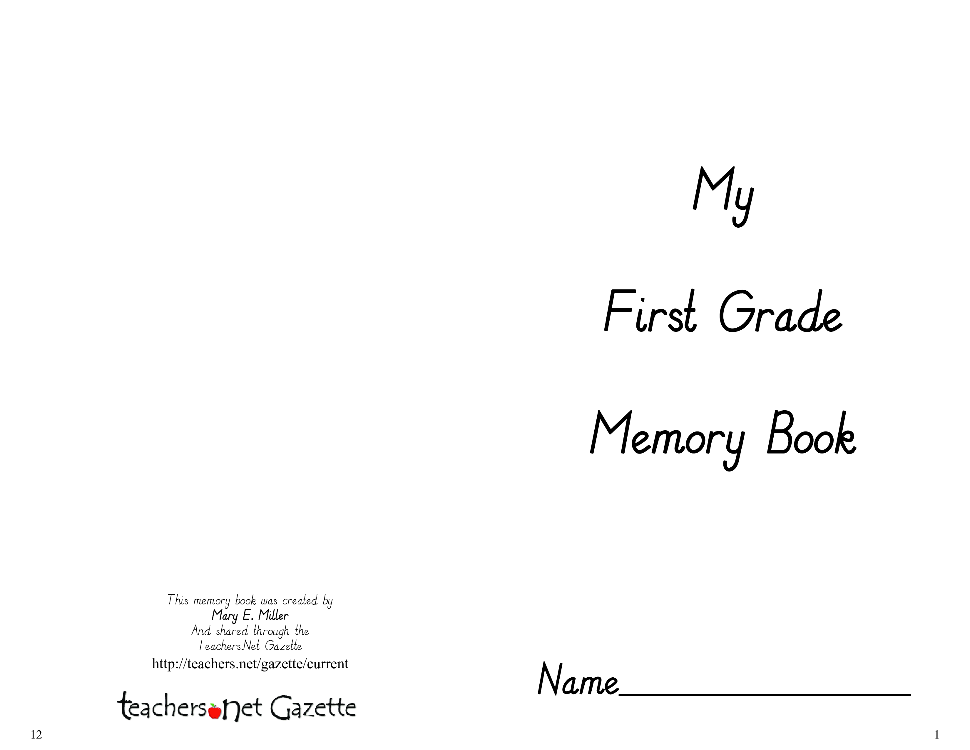 grade school memory book voorbeeld afbeelding 