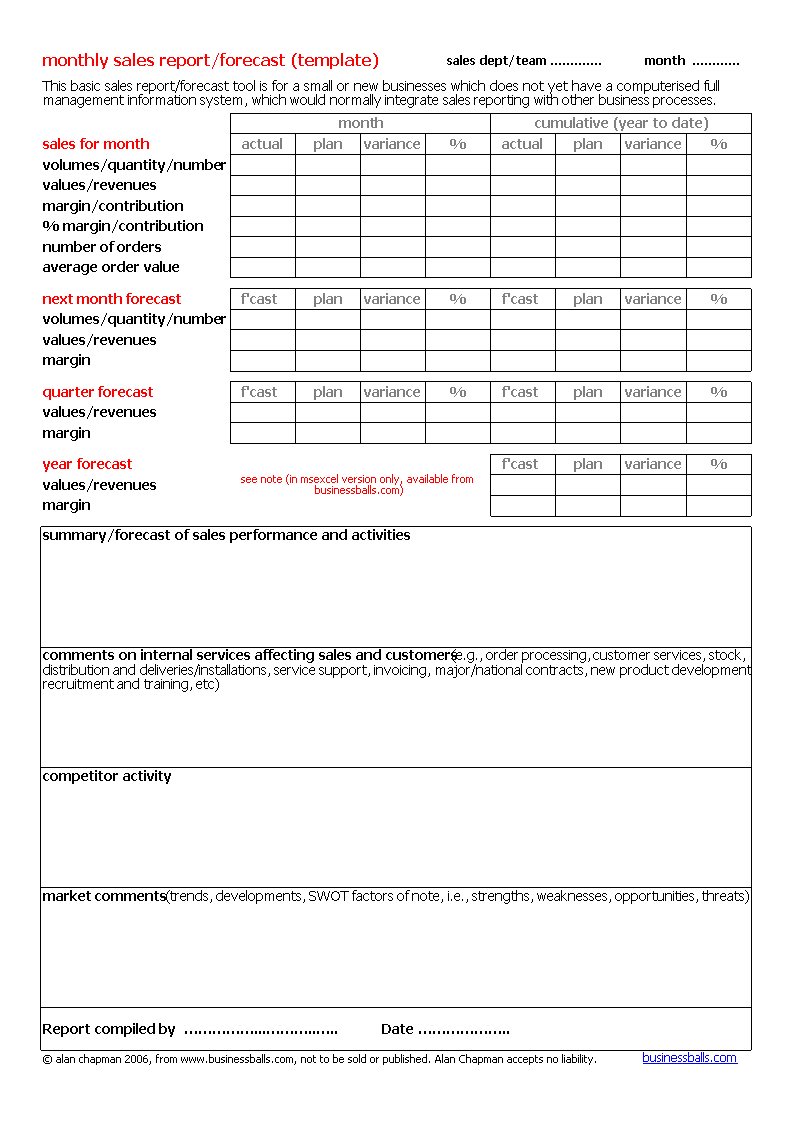 Kostenloses Monthly Sales Analysis Report With Regard To Stock Analysis Report Template