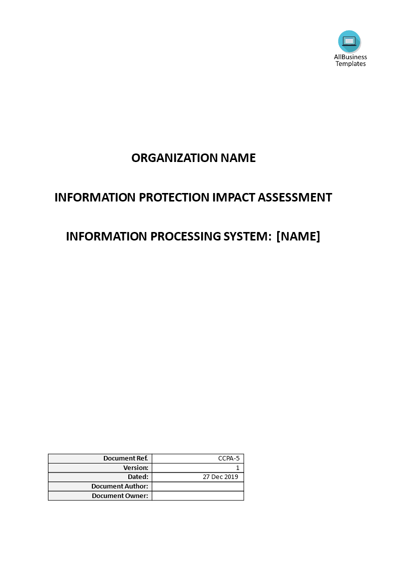 ccpa information protection impact assessment procedure Hauptschablonenbild