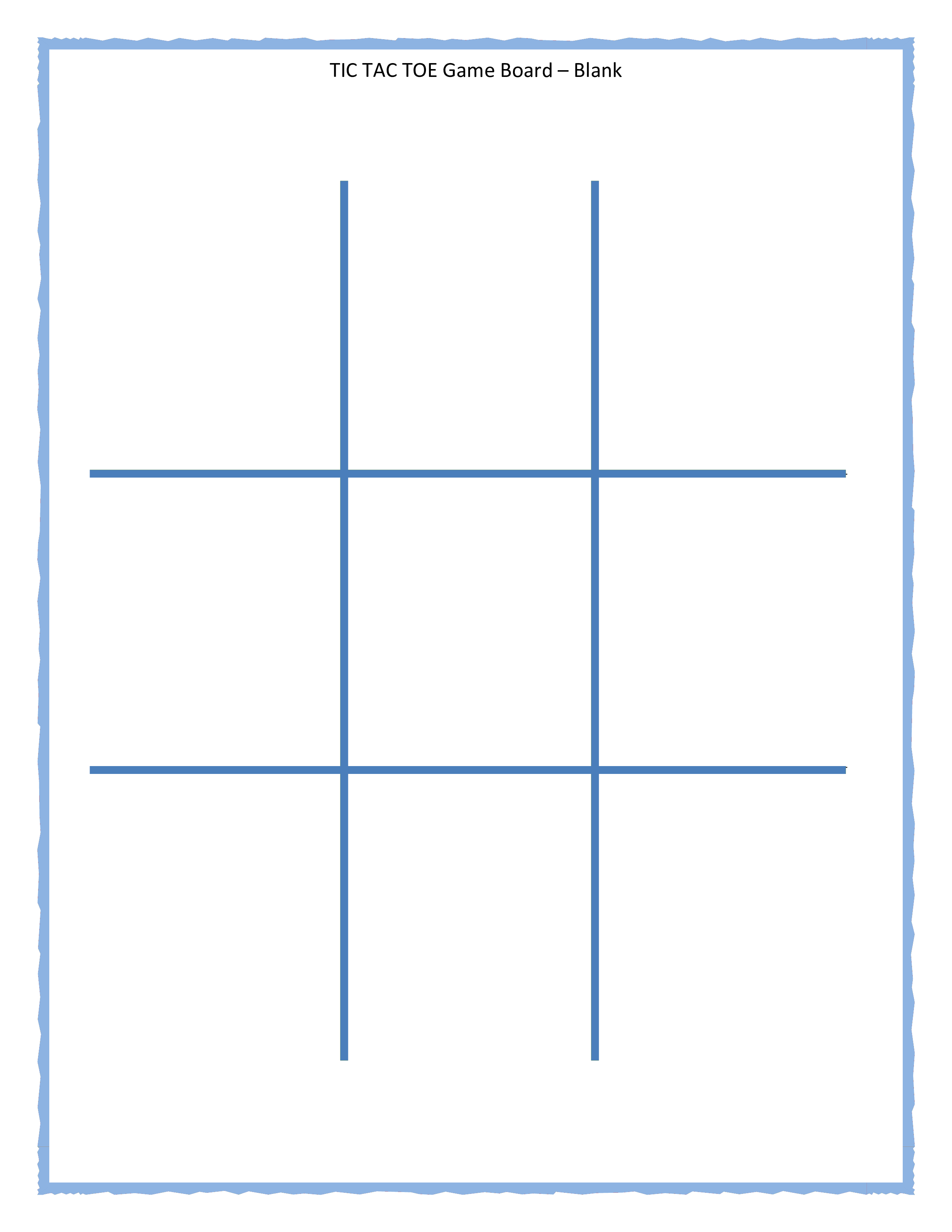 Tic Tac Toe Menu Template Detrester