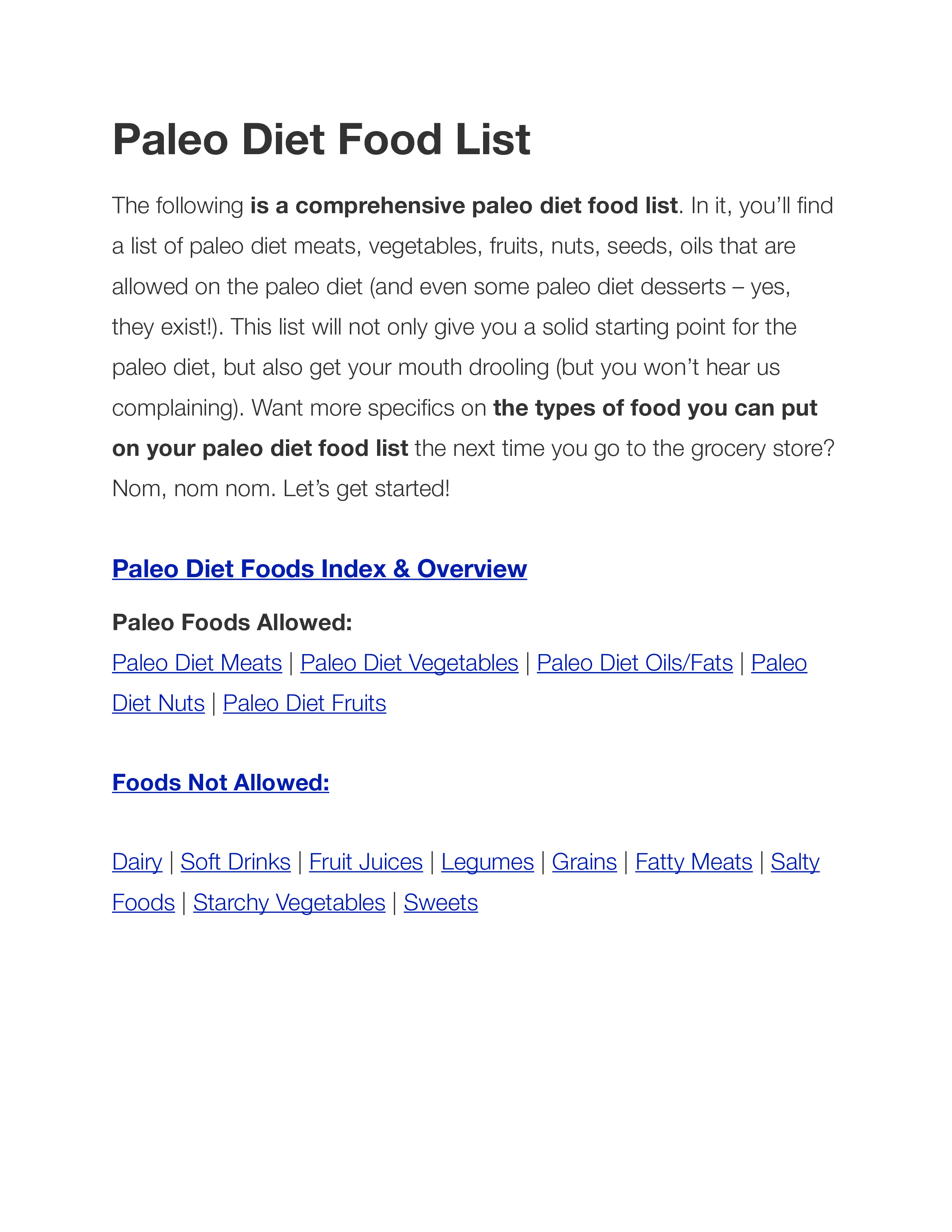 Paleo Diet Food List Pdf main image