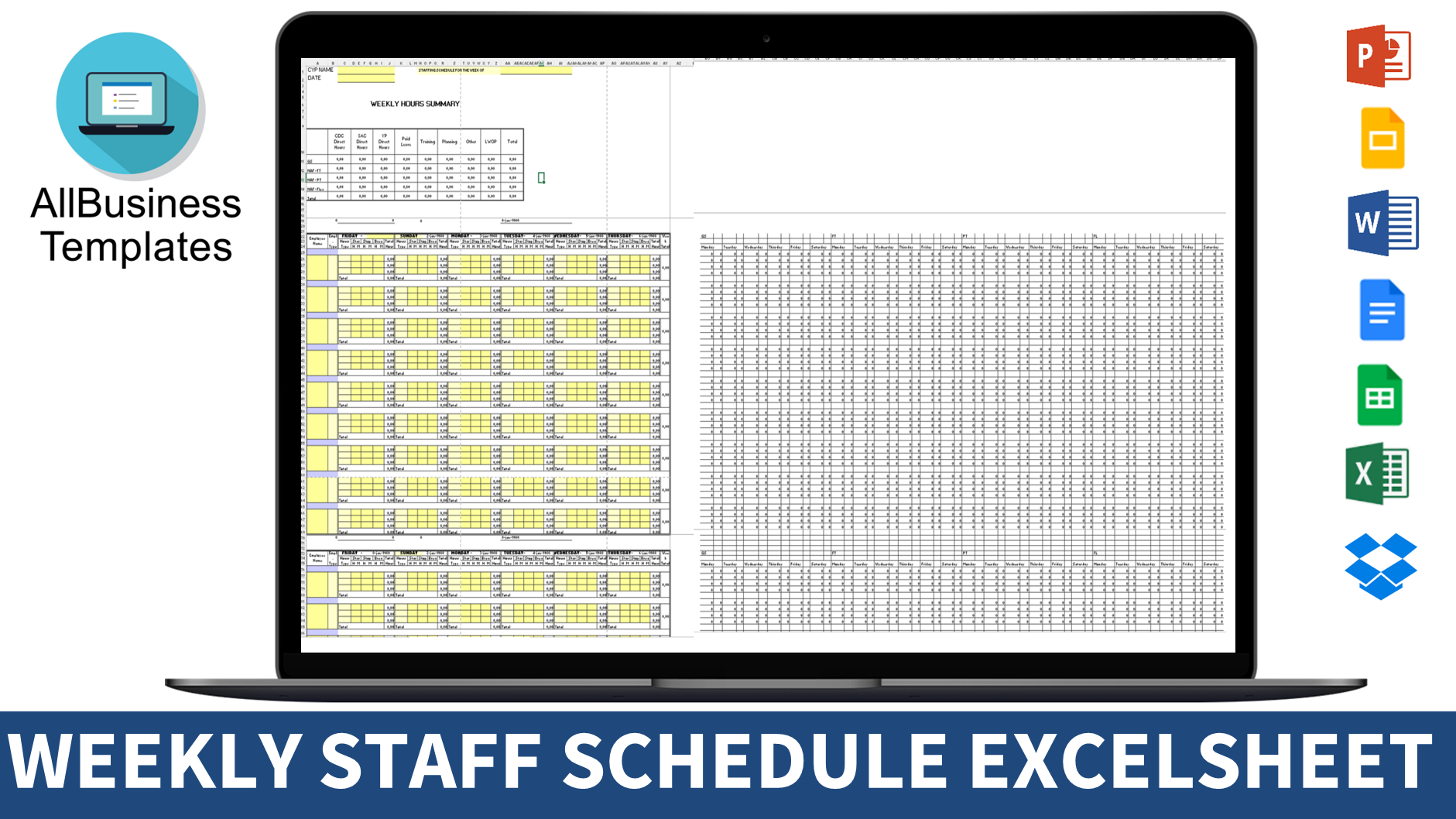 weekly staff schedule excel modèles