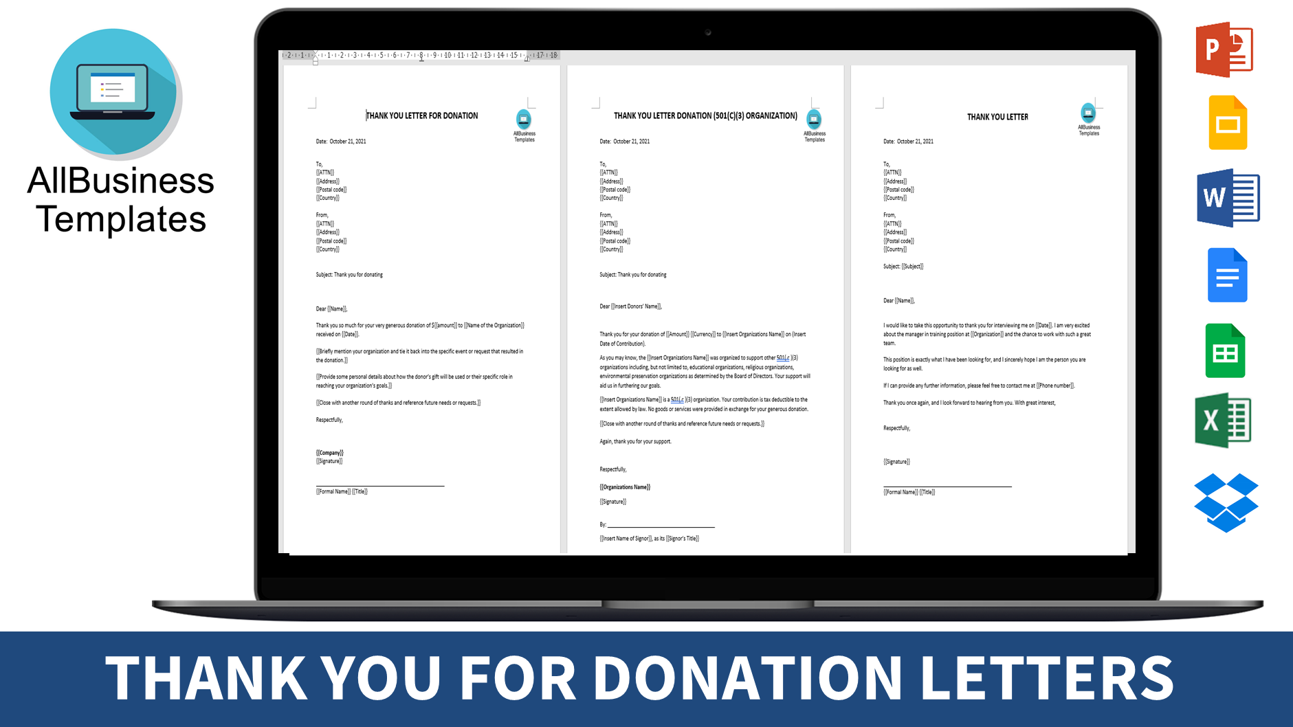 gift donation letter template