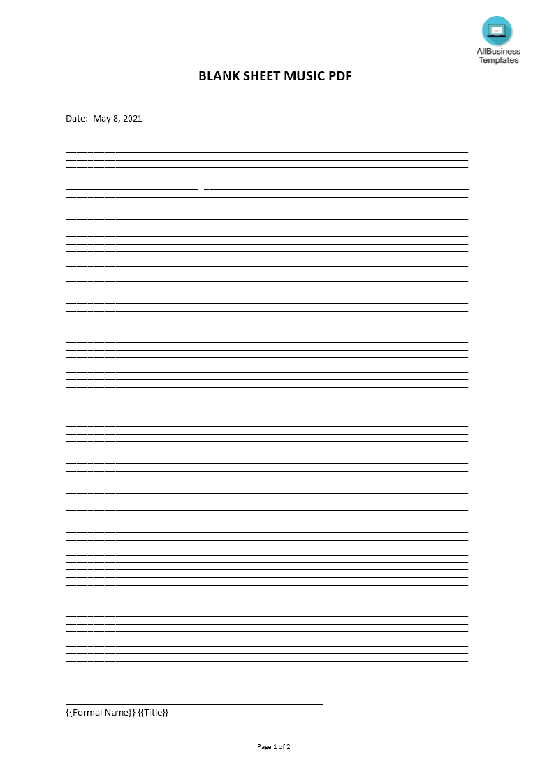 Blank Sheet Music 模板