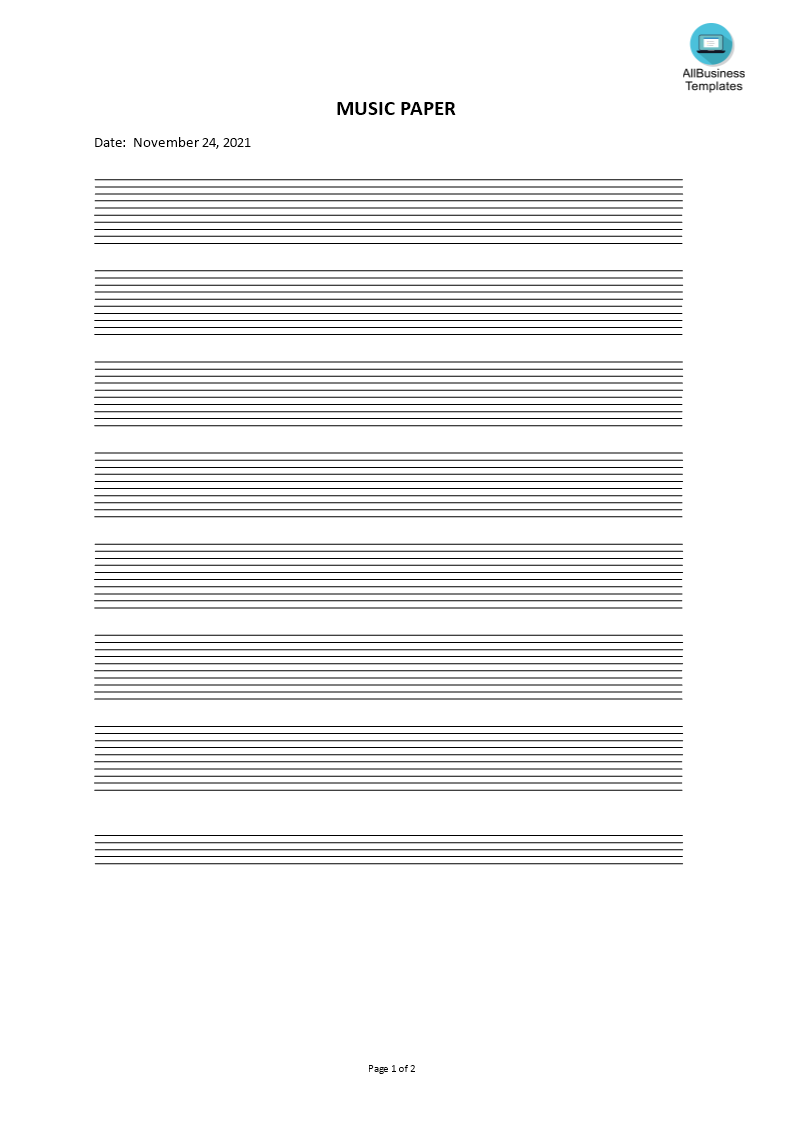 Music Paper Templates at