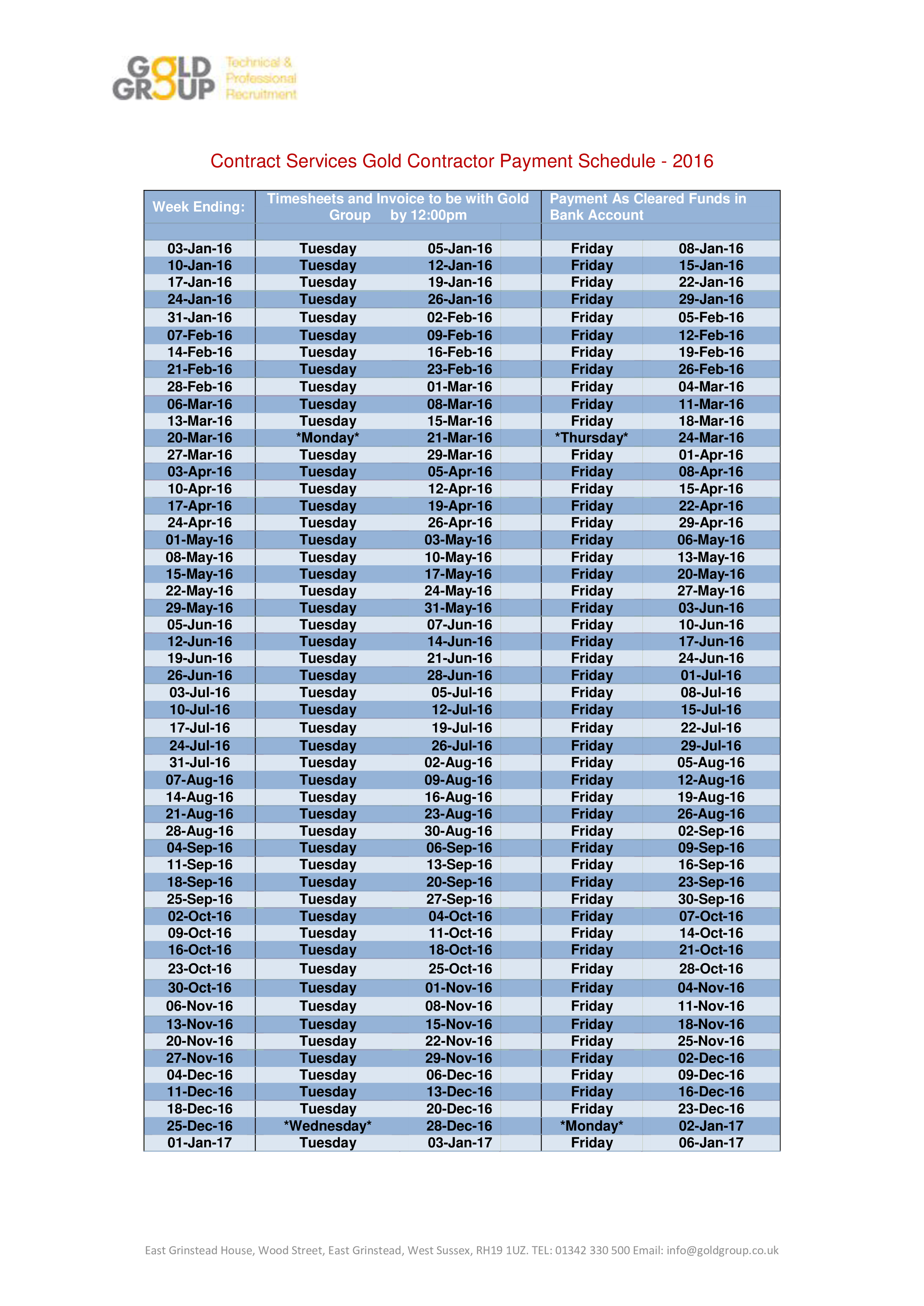 Contract Service Payment Schedule main image