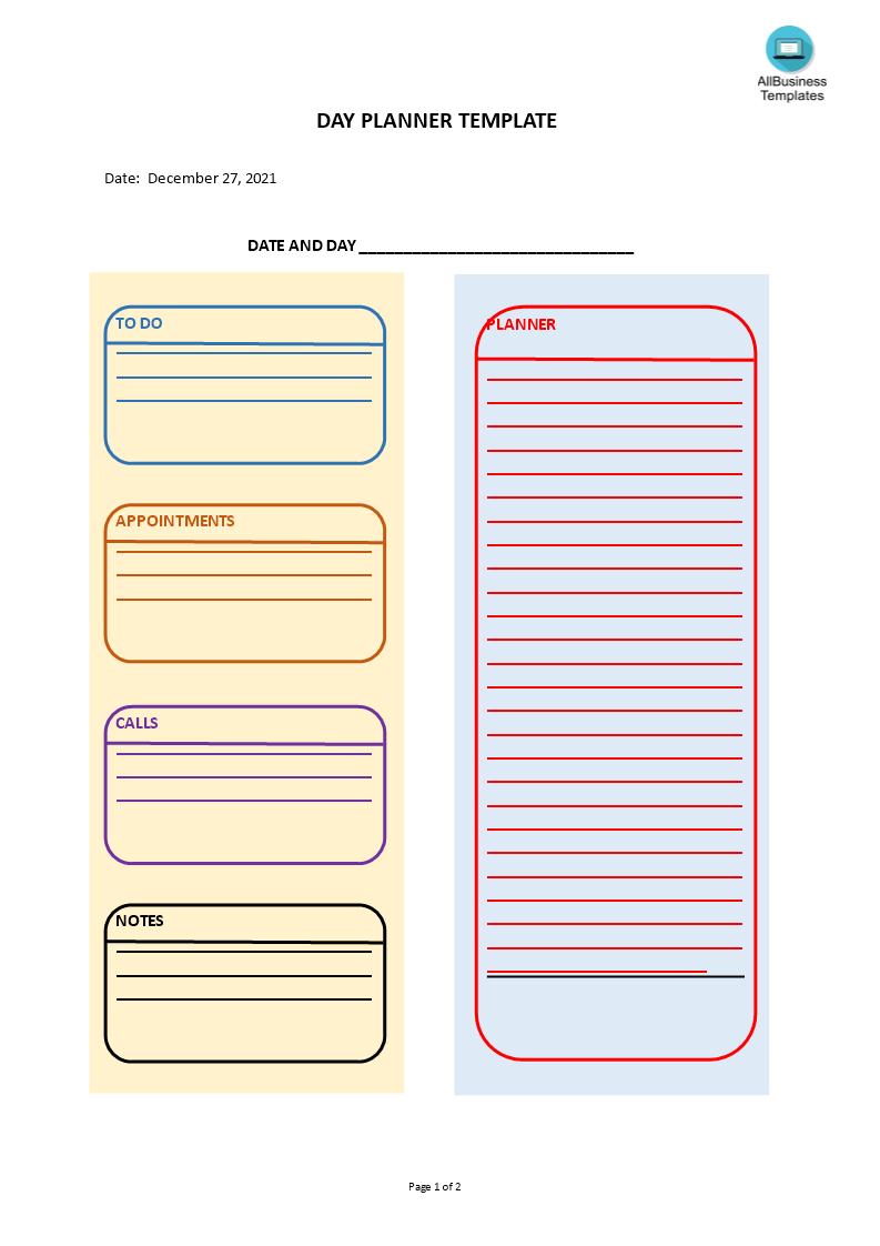 Day Planner template main image
