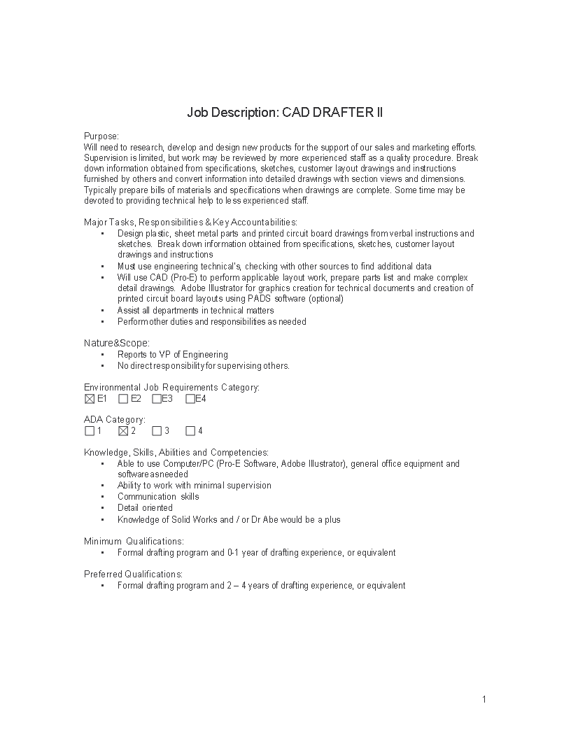 cad drafter job description voorbeeld afbeelding 