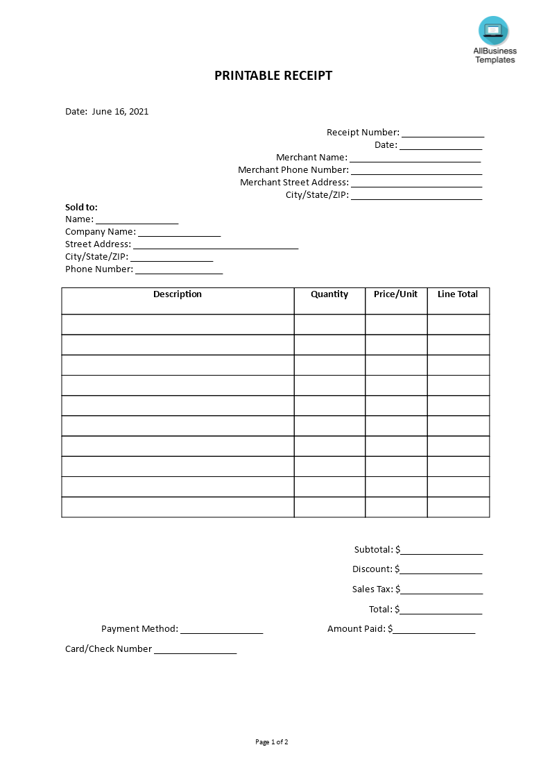 simple receipt template plantilla imagen principal