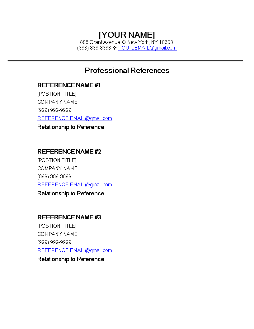 assignment reference page