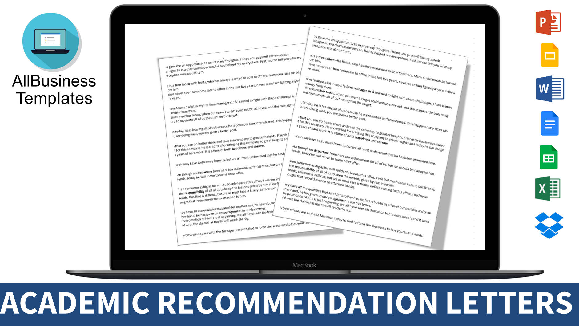 academic recommendation letter template