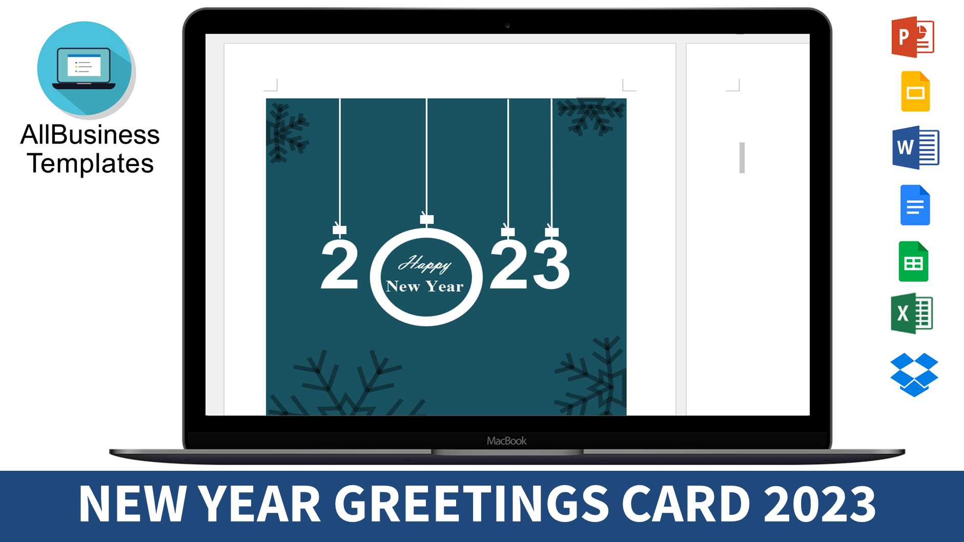 new year wishes card template