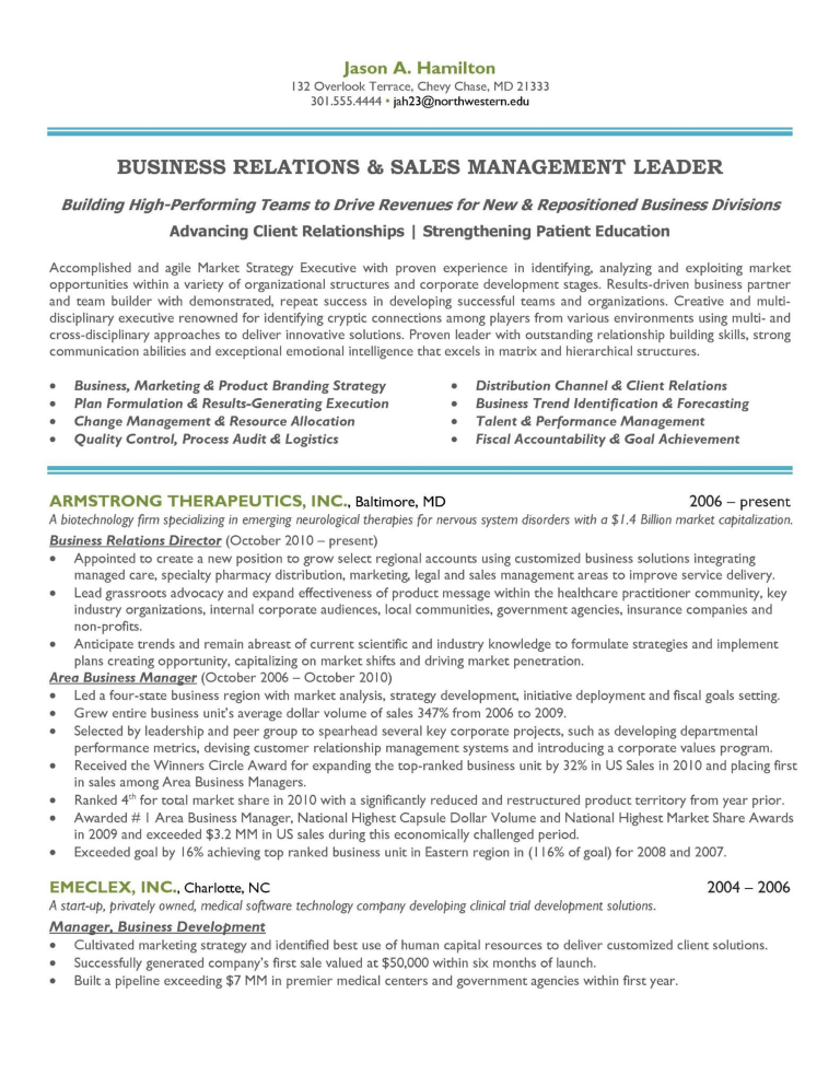 Sales Marketing Manager Resume 模板