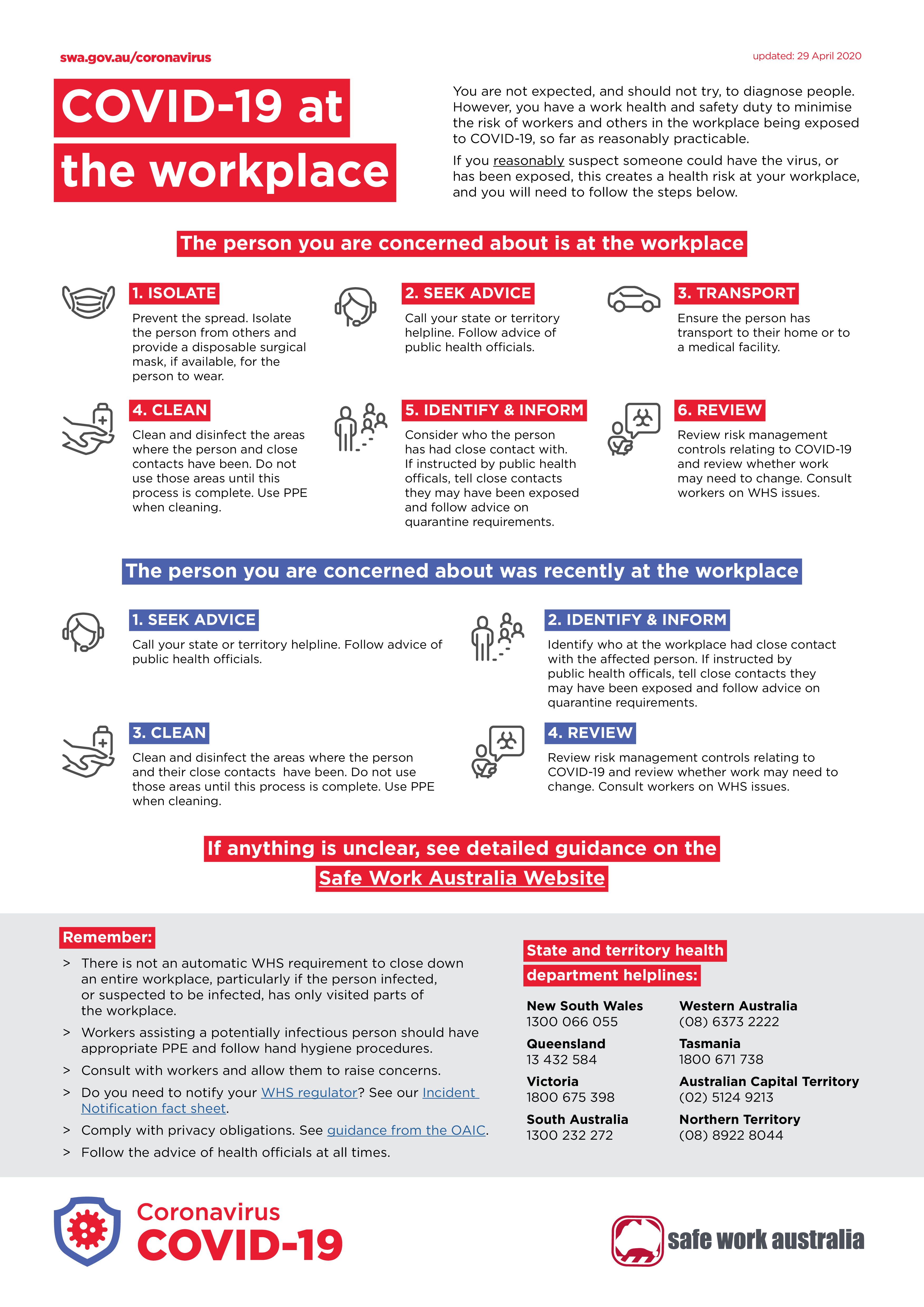 COVID-19 Workplace Infographic 模板