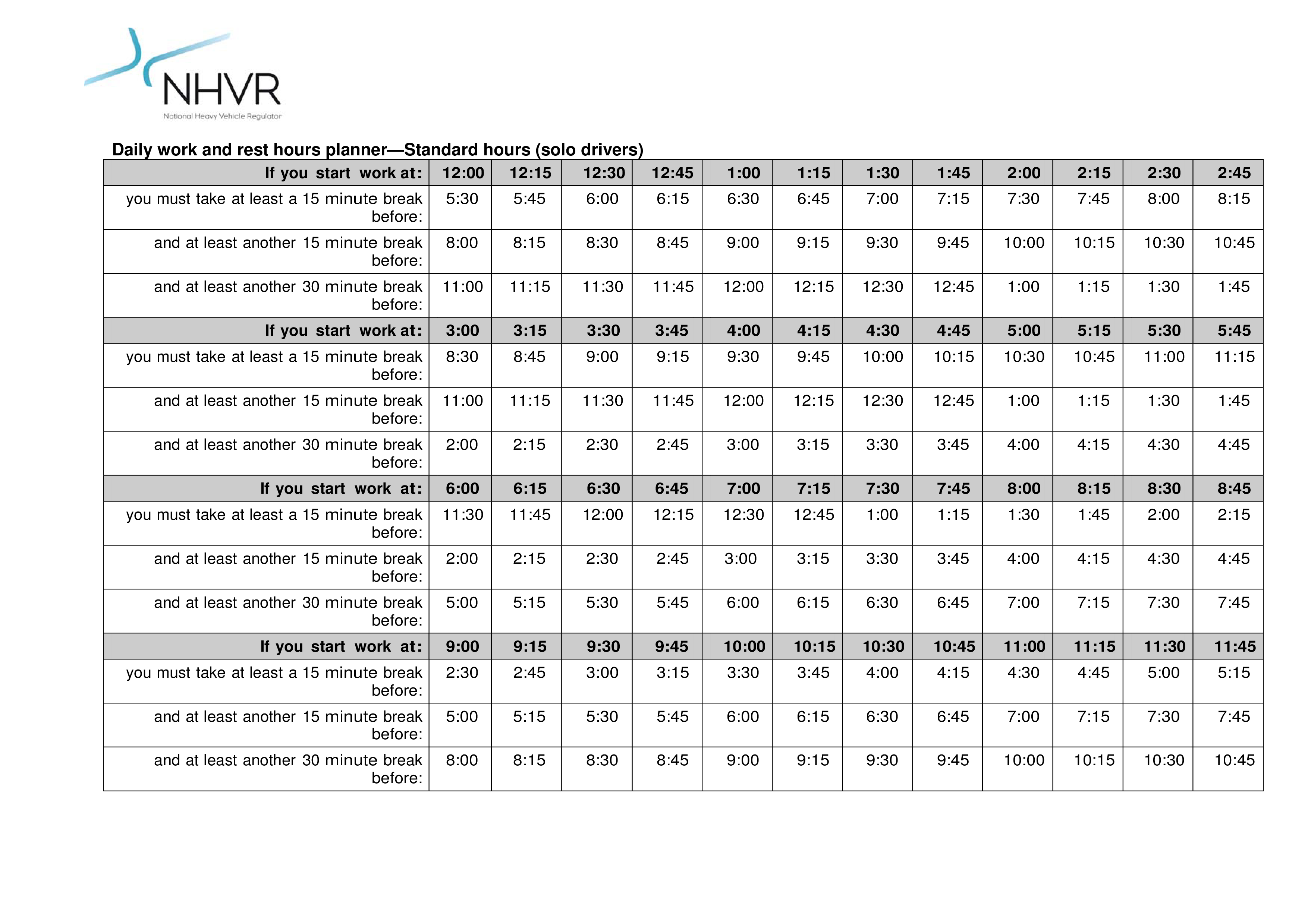 work day planner template