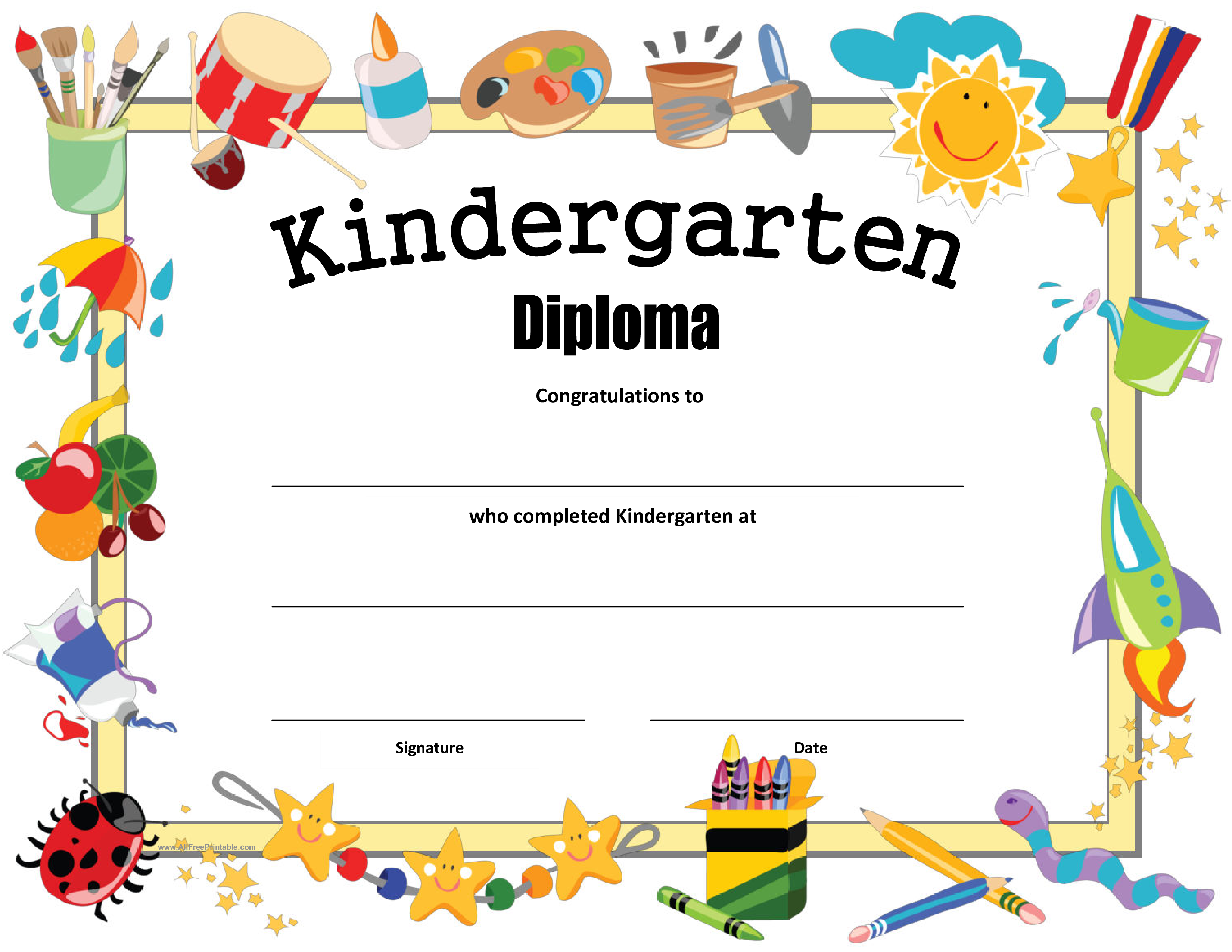 Kindergarten Certificate 模板